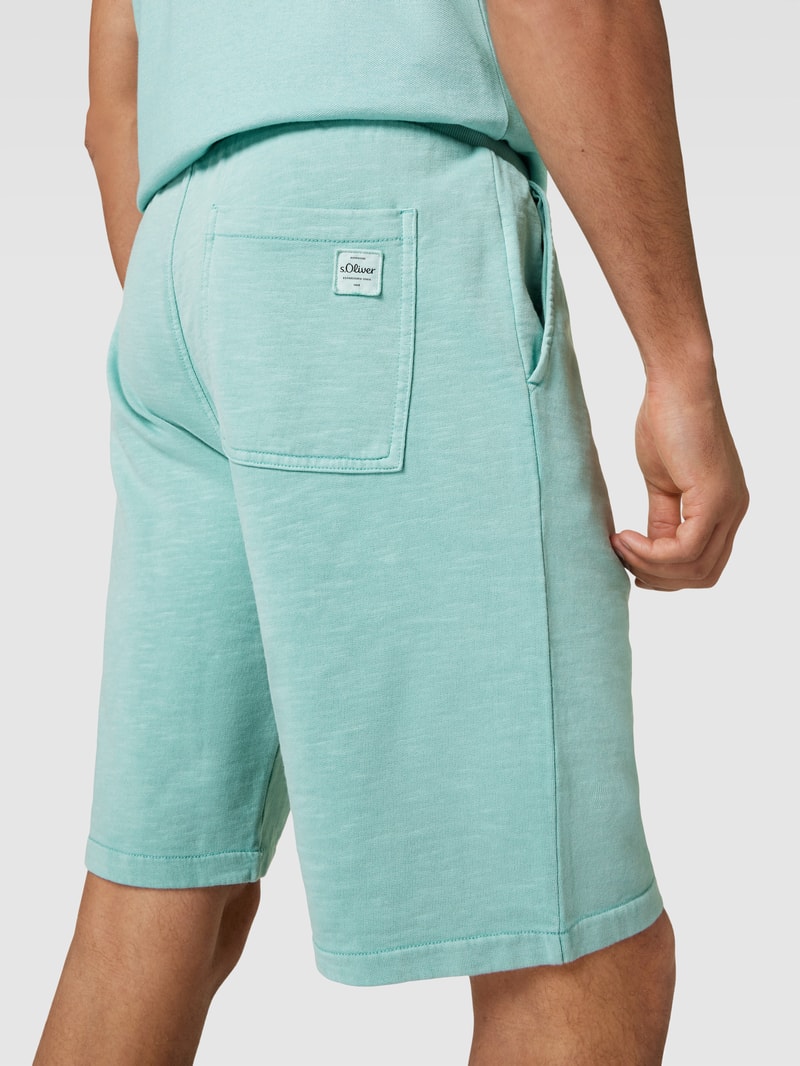 Sweatshorts mit Tunnelzug Modell 'Washer' in türkis