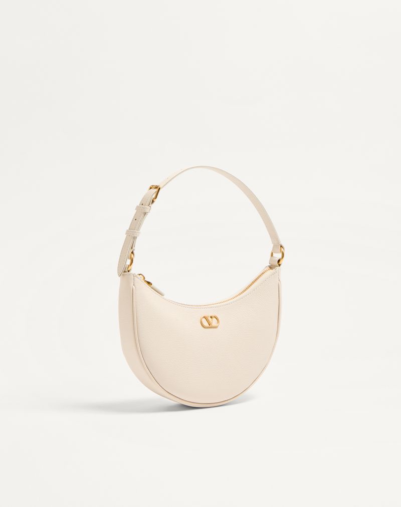 Bolsa Mini Hobo Assinatura VLogo em pele de bezerro granulada