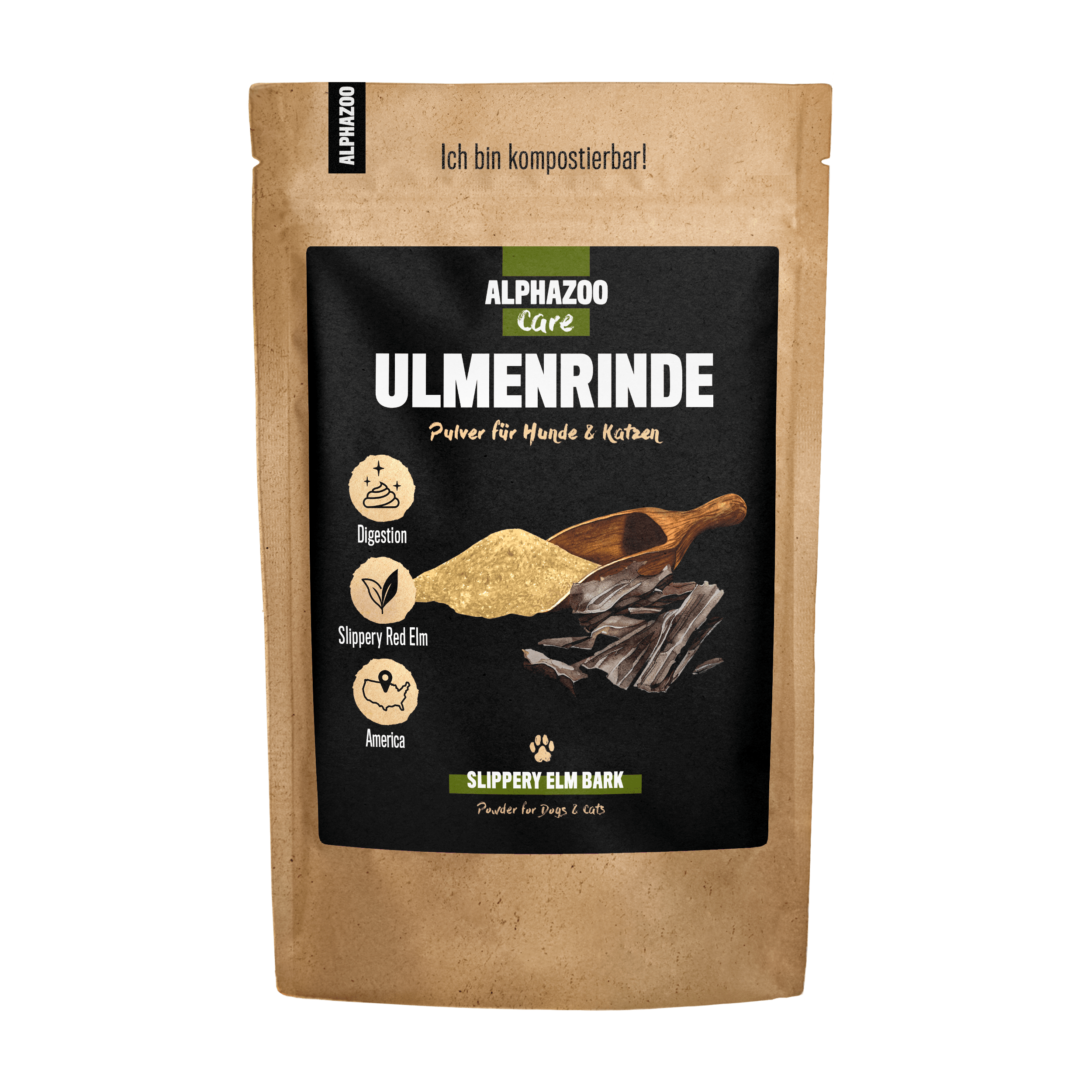 ALPHAZOO Ergänzungsfutter & Aufzucht ALPHAZOO Ulmenrinde-Pulver für Hunde und Katzen 240 g