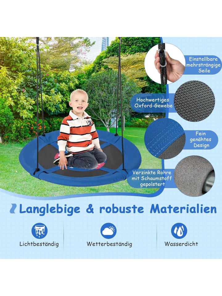 COSTWAY Nestschaukel Ø100cm 3-15 Jahre in Blau günstig kaufen onesize