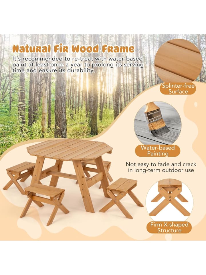 COSTWAY Kindersitzgruppe Outdoor ab 3 Jahren in Beige günstig kaufen onesize