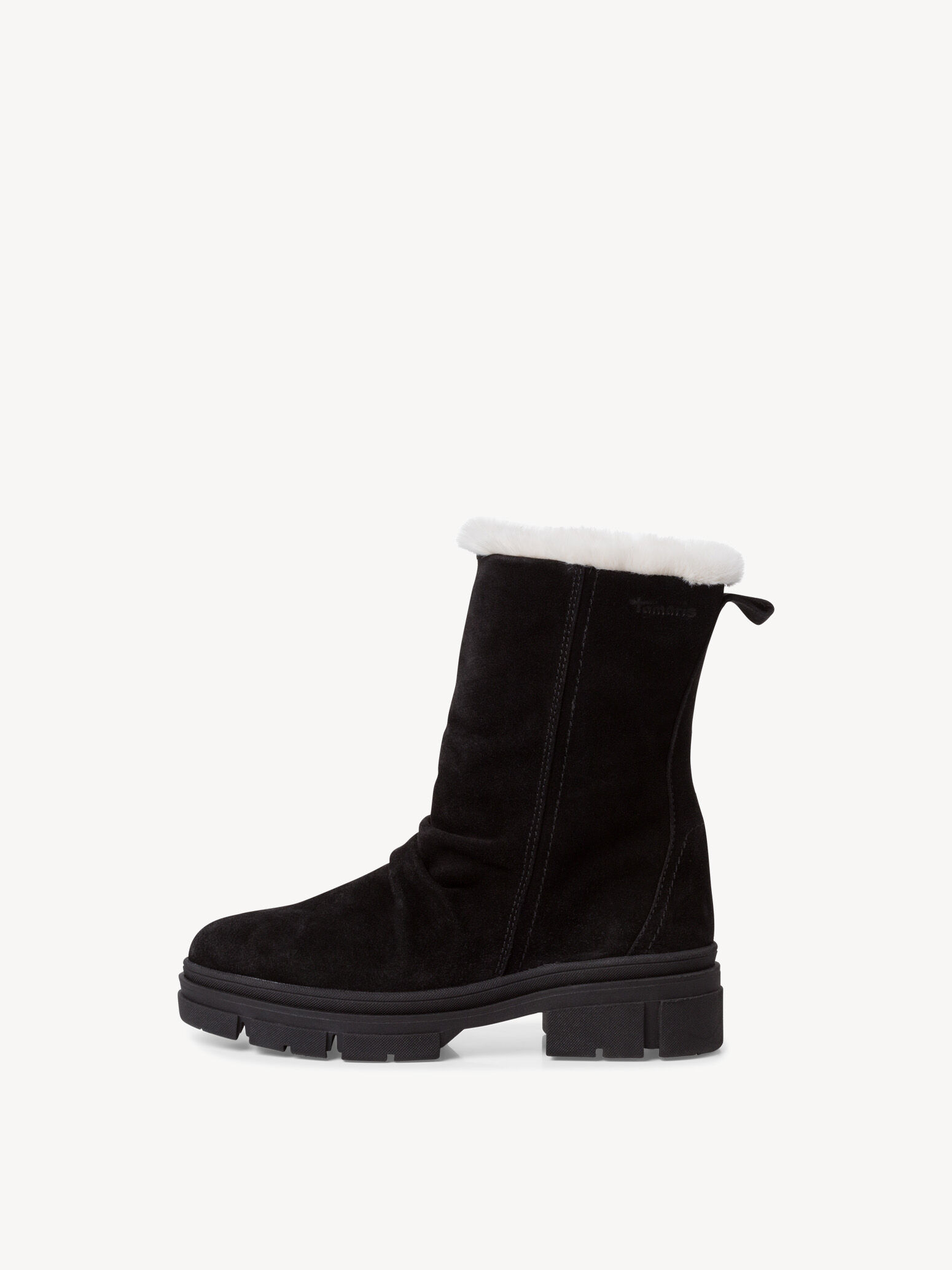 Bottine en cuir - noir doublure chaude