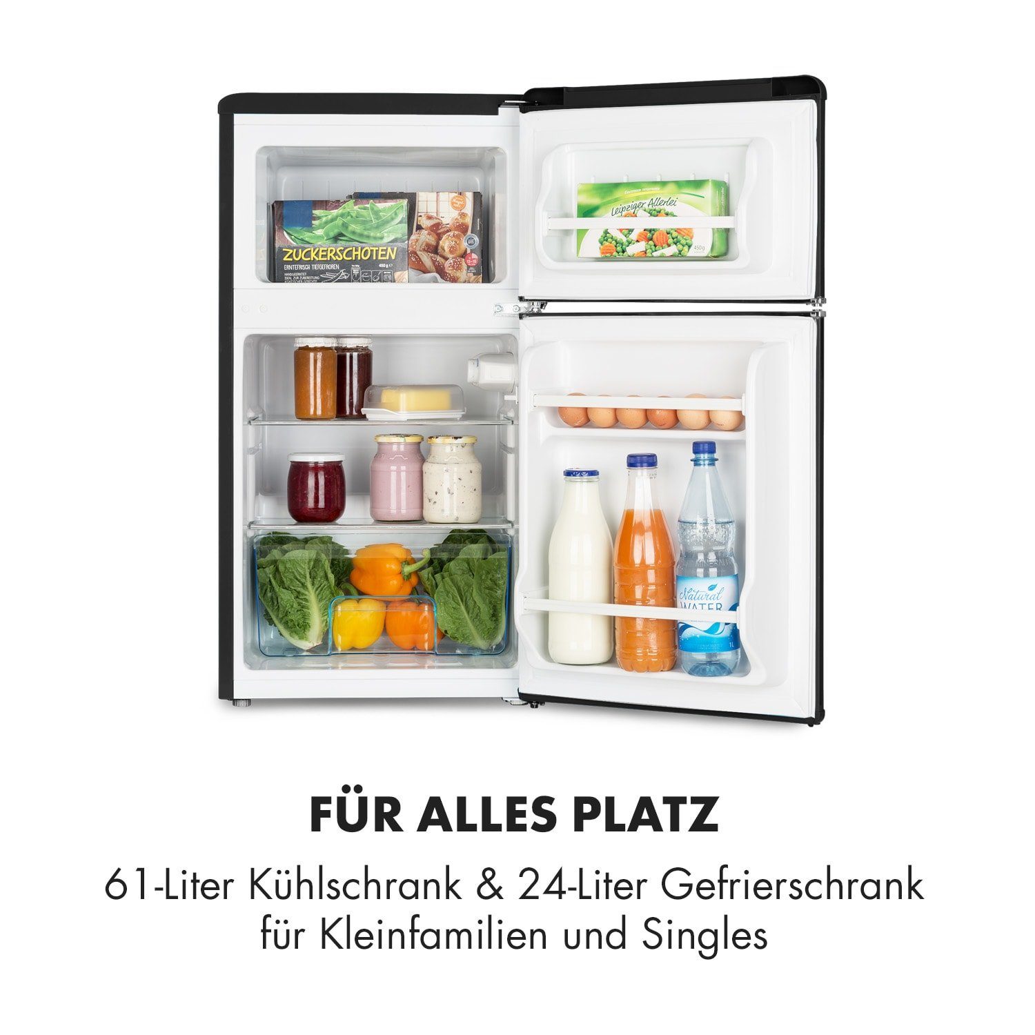 Klarstein Kühl-/Gefrierkombination CO2-Irene- Black 10032982, 85.3 cm hoch, 45.5 cm breit