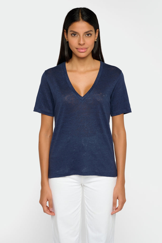 T-shirt V en lin Ima