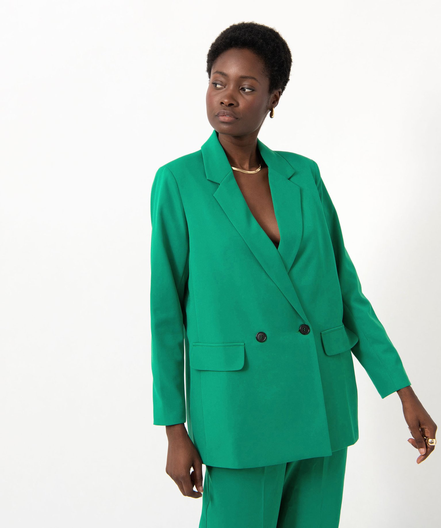 Veste blazer fermeture croisée femme vert | GEMO