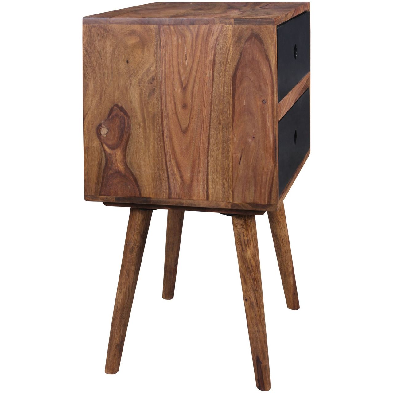 Wohnling Retro Nachtkonsole REPA Holz Dunkelbraun/Schwarz