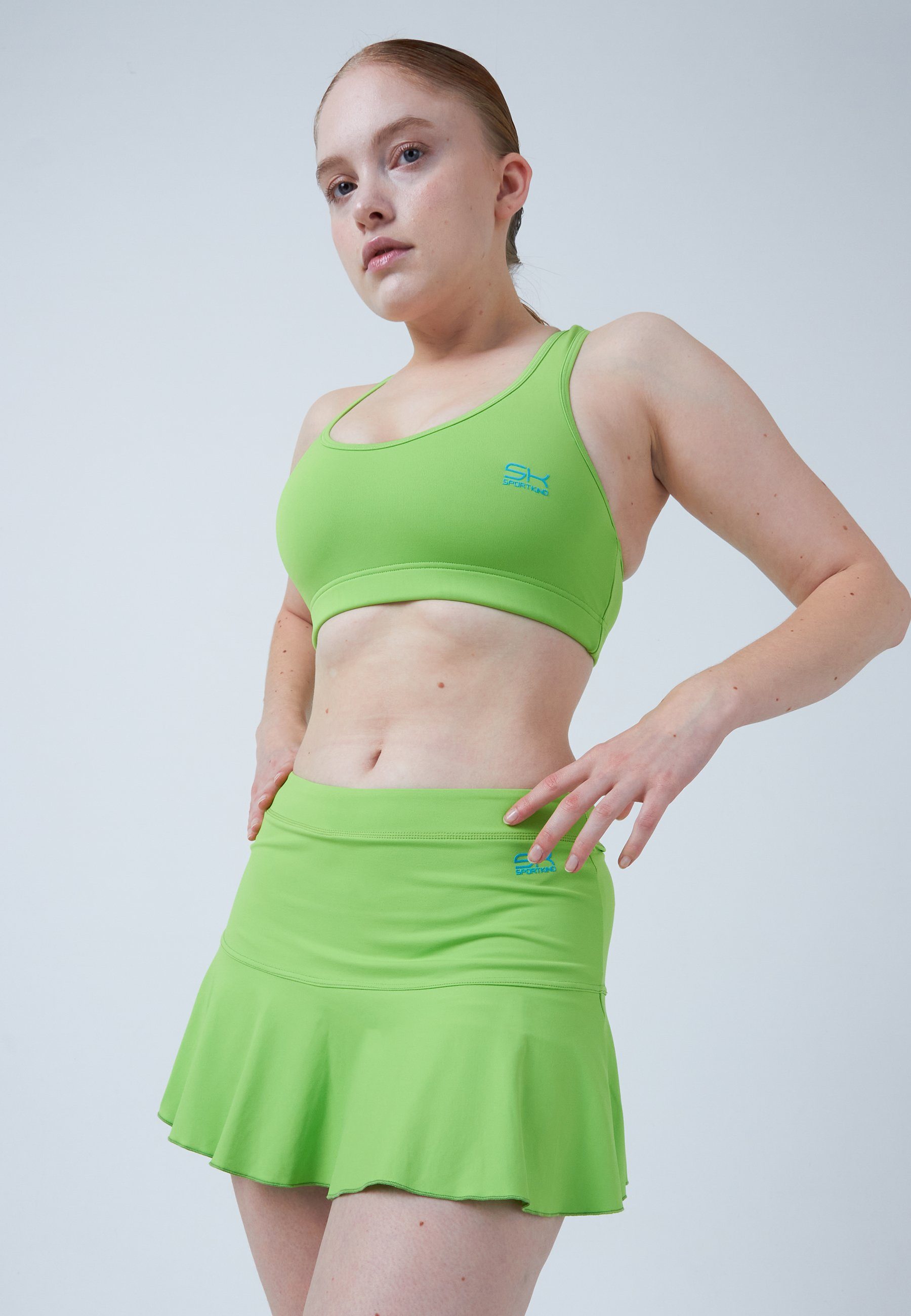 SPORTKIND Tennisrock Glockiger Tennis Skort Mädchen & Damen hellgrün