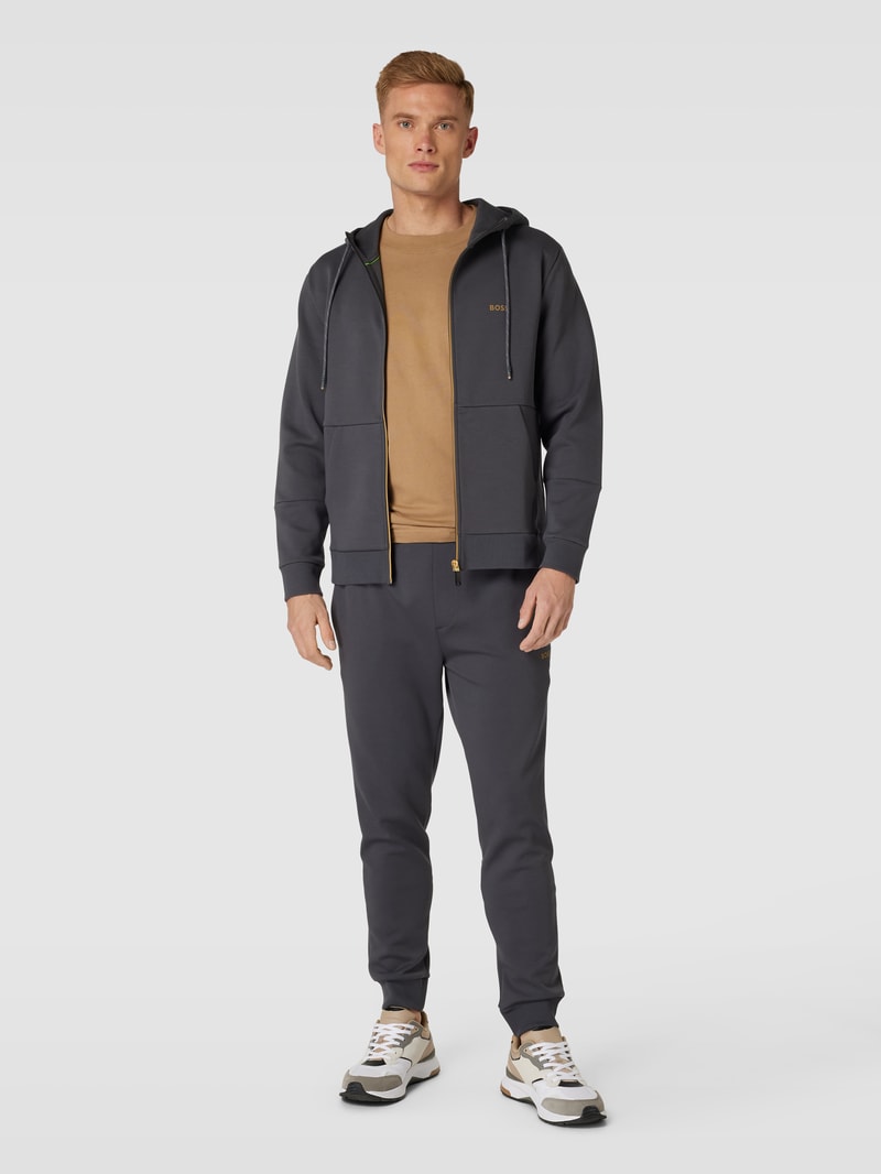 Sweatjacke mit Kapuze Modell 'Saggy' in graphit