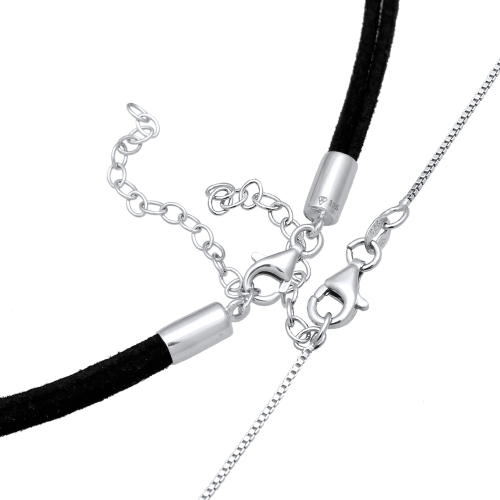 Elli Elli Collier Femmes choker cercle vénitien set en daim en argent sterling 925 collier