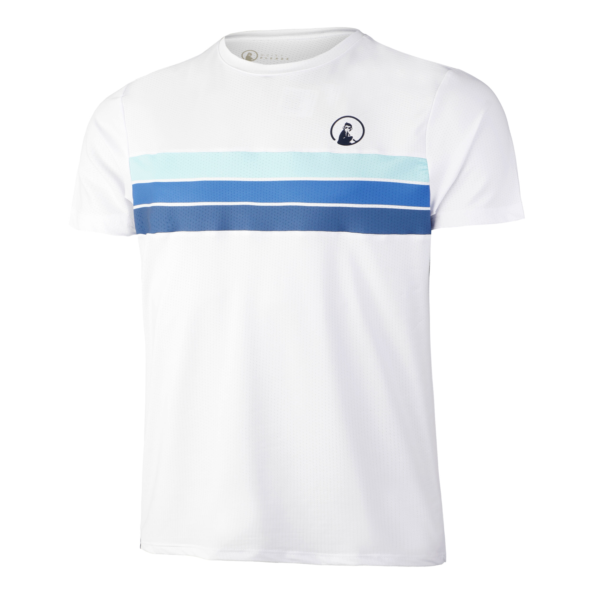 Ocean Block Stripe Receiver T-Shirt Herren - Weiß, Blau