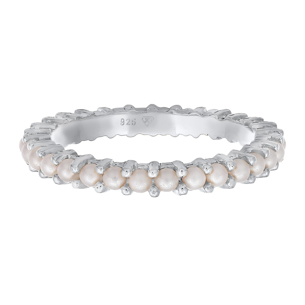 Elli Elli Bague Femmes Bande Memoire perles de verre en Argent Sterling 925 Bague