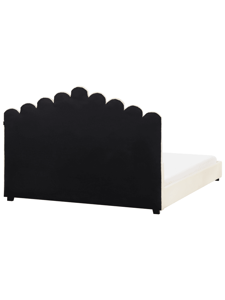 Beliani Doppelbett VINCENNES in Weiß/Schwarz - (W) 185 x (H) 124 x (L) 213 cm günstig kaufen onesize