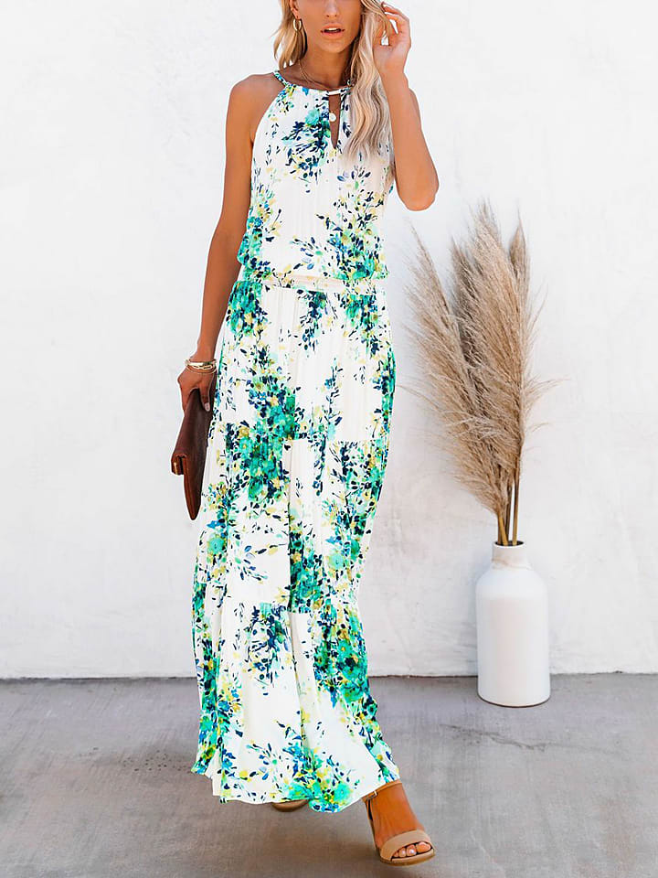Milan Kiss Kleid in Weiß/ Grün/ Gelb günstig kaufen
