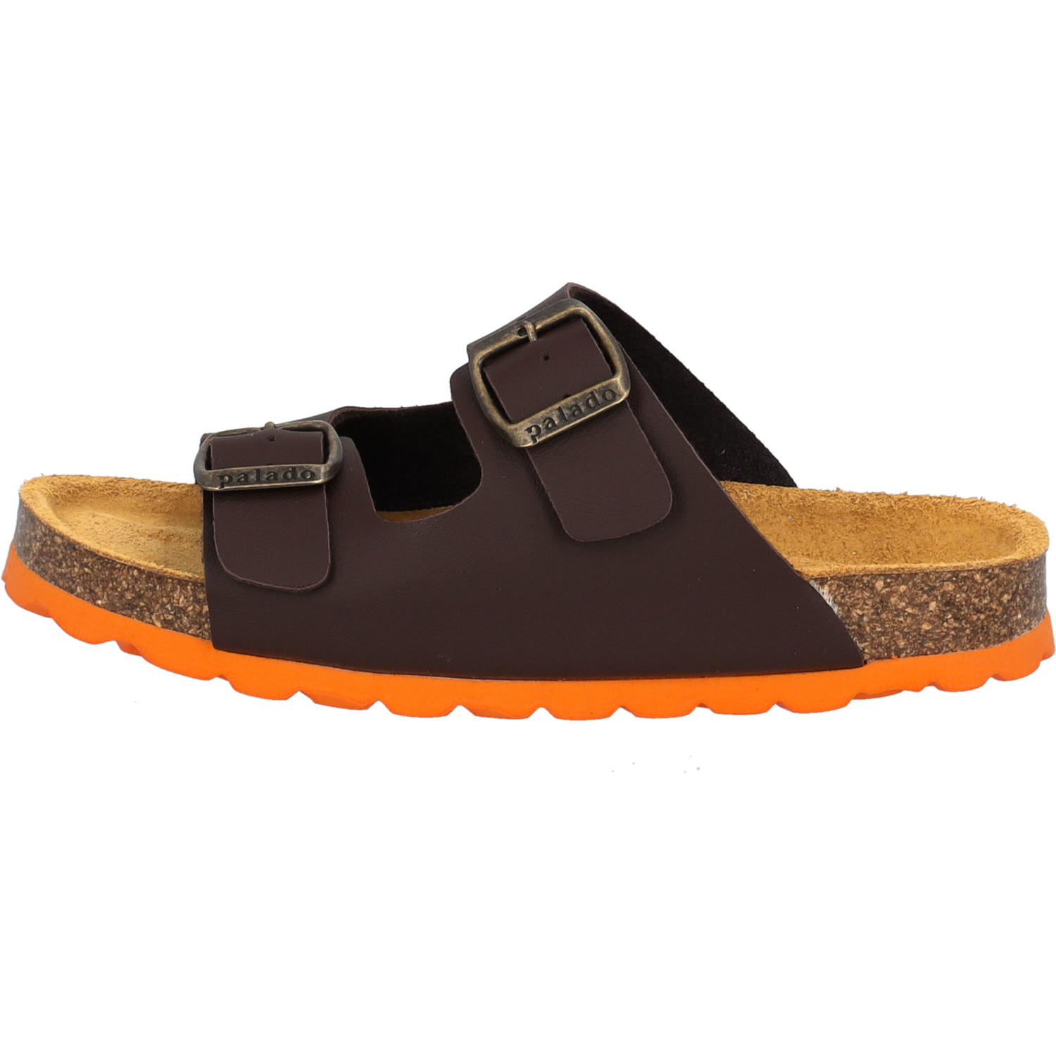 Palado Kids Korfu B Basic, Pantoletten, Kinder, Dunkelbraun/Orange