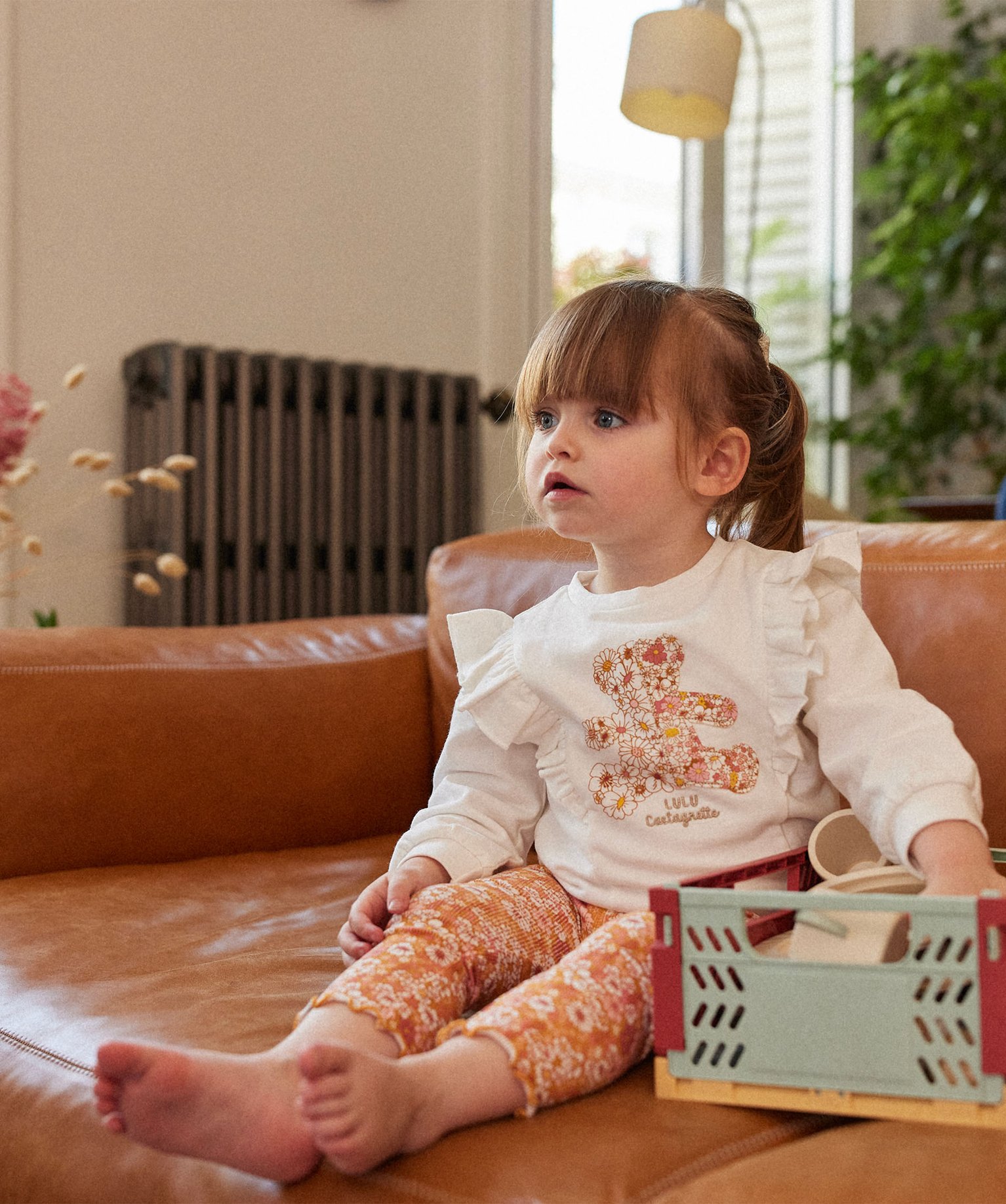 Sweat à volants en molleton bébé - LuluCastagnette ecru | GEMO