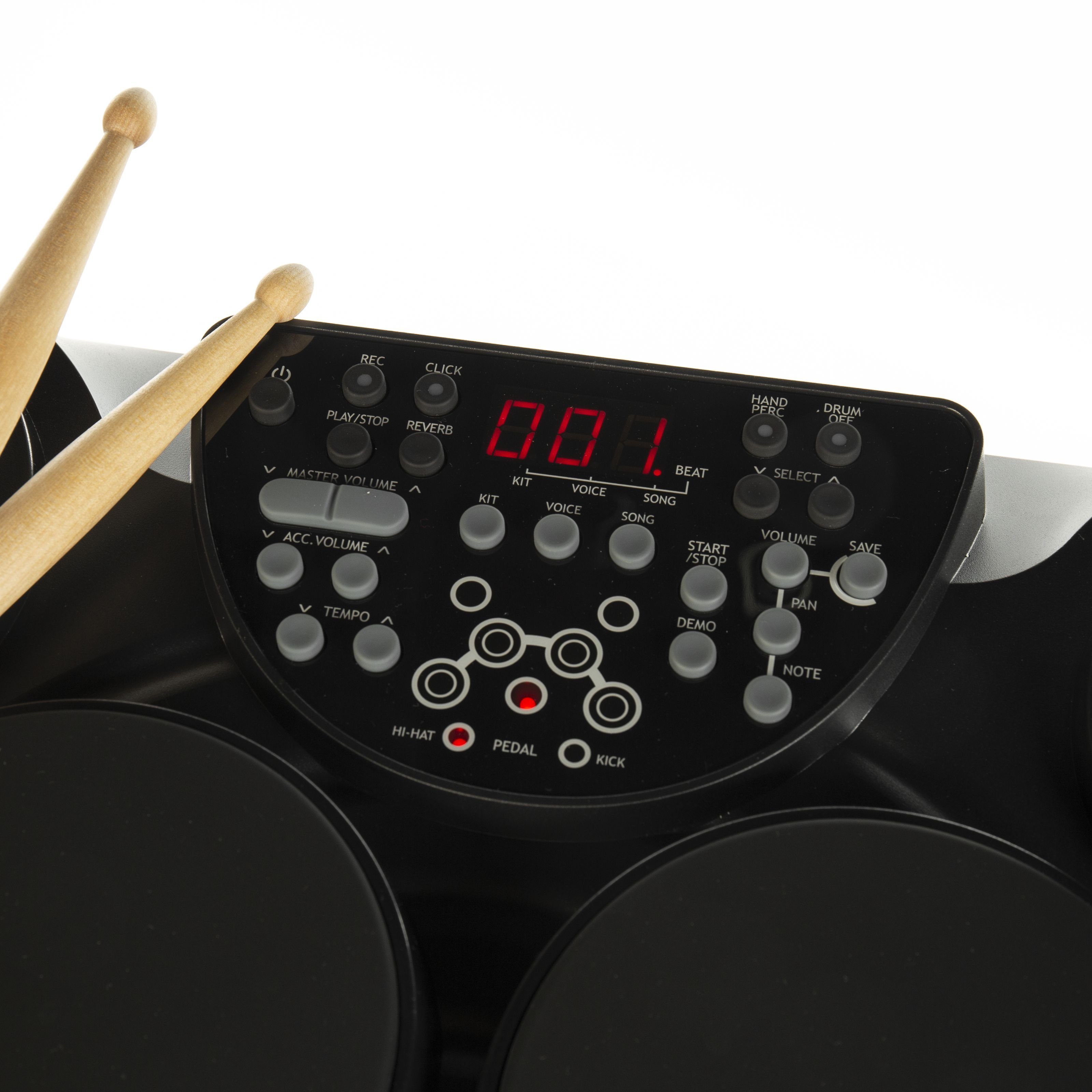 FAME E-Drum, Digital Drum, Elektronisches Schlagzeug anschlagsdynamisch mit Fußtas