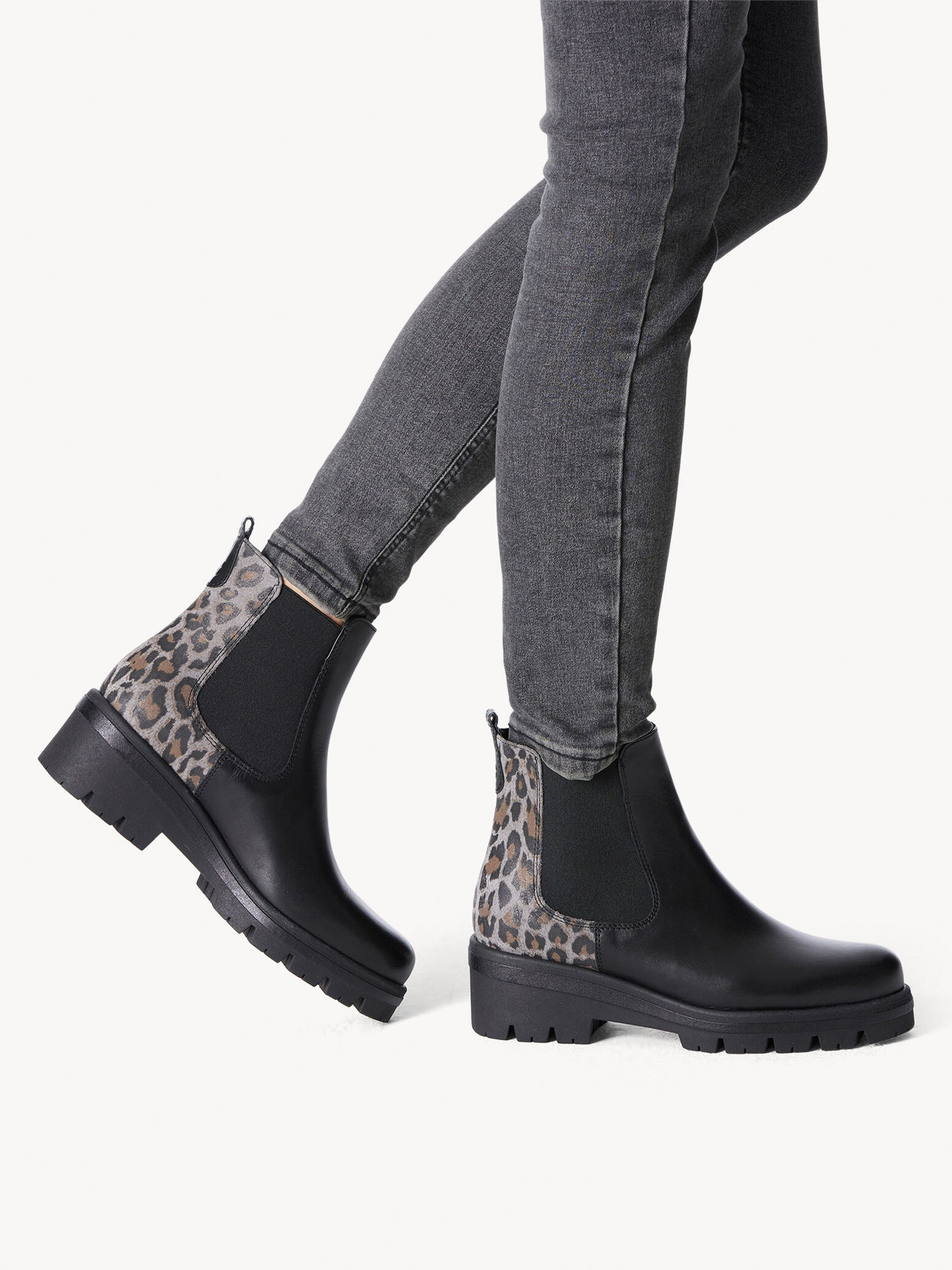 Bottine Chelsea en cuir - noir