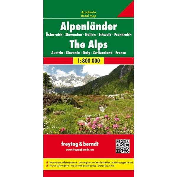Alpenländer 1 : 800 000. Autokarte - Straßenkarte