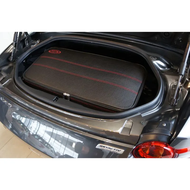 Roadsterbag Mazda MX-5 ND + RF (EU) - 3tlg. Kofferset Kofferraum - Naht Rot\/Futter Grau