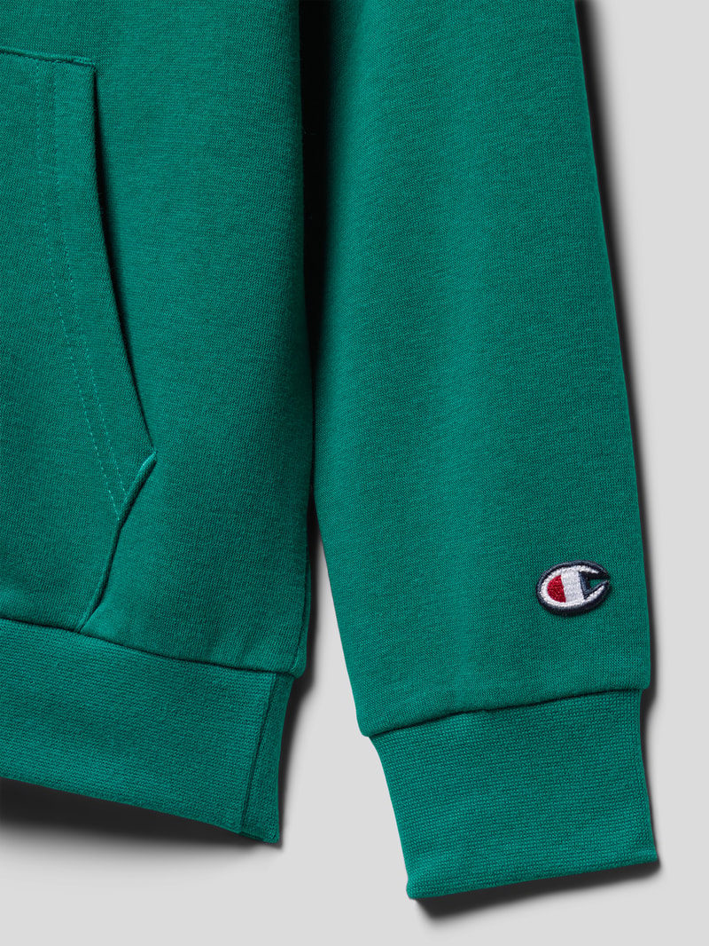 Hoodie mit Label-Stitching in grün