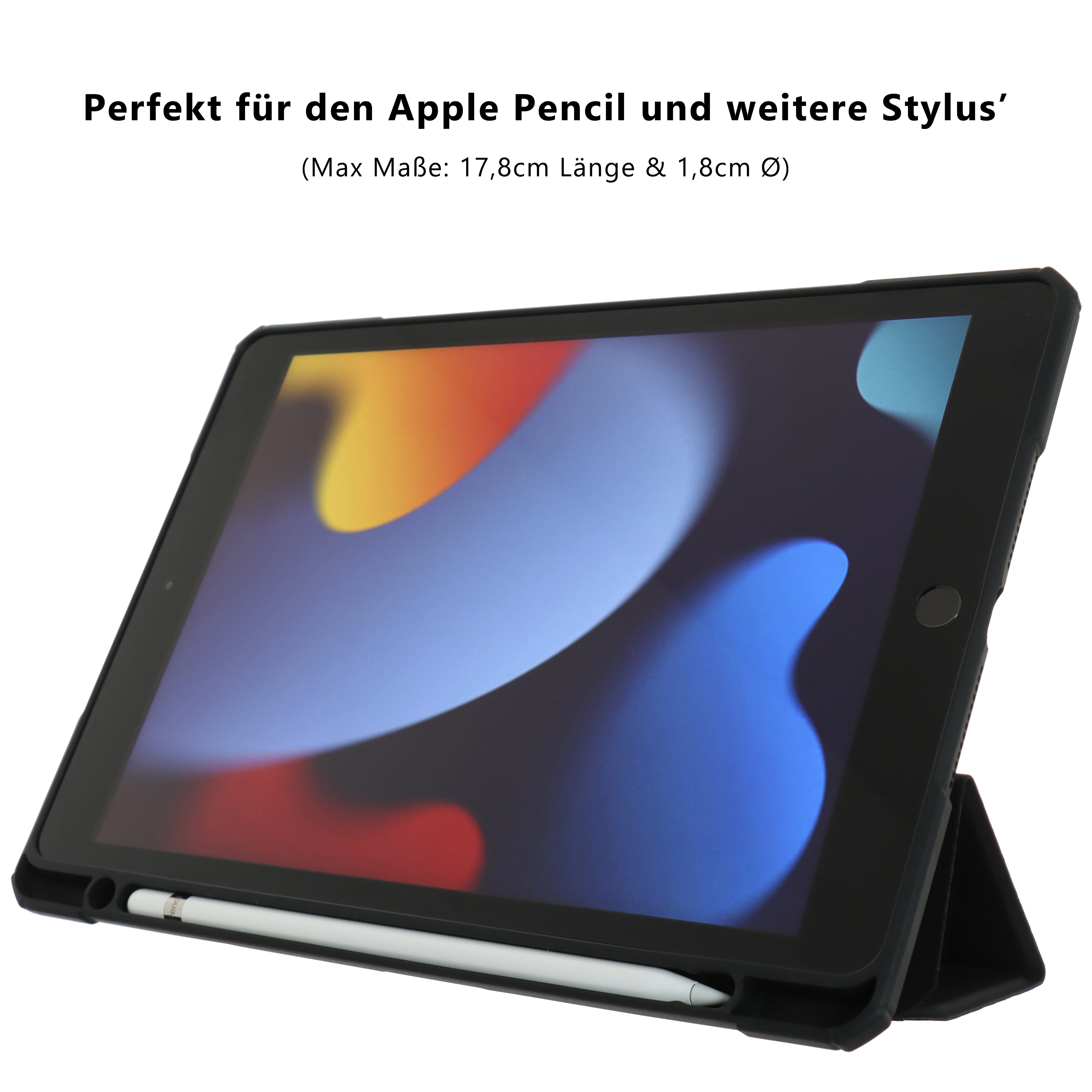 JT Berlin Tablet-Hülle Folio Case 10.2 Zoll, [Apple iPad 10.2 Hülle] - schwarz (transparent)