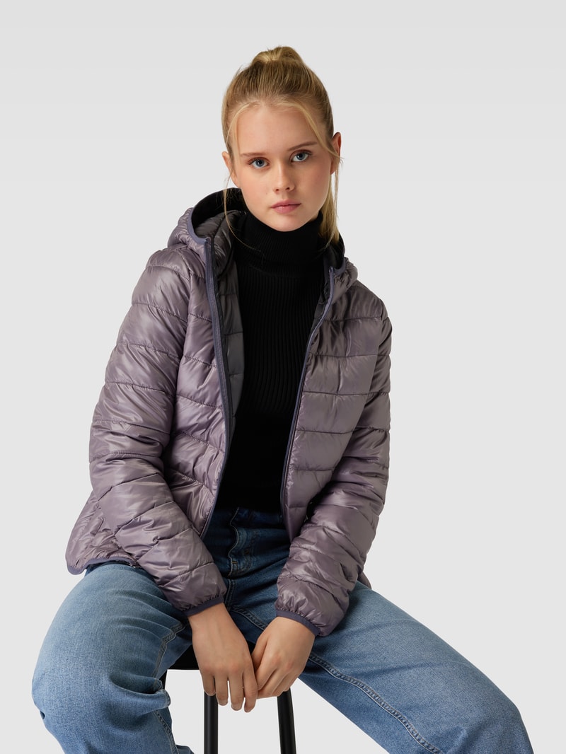 Steppjacke mit Kapuze in flieder