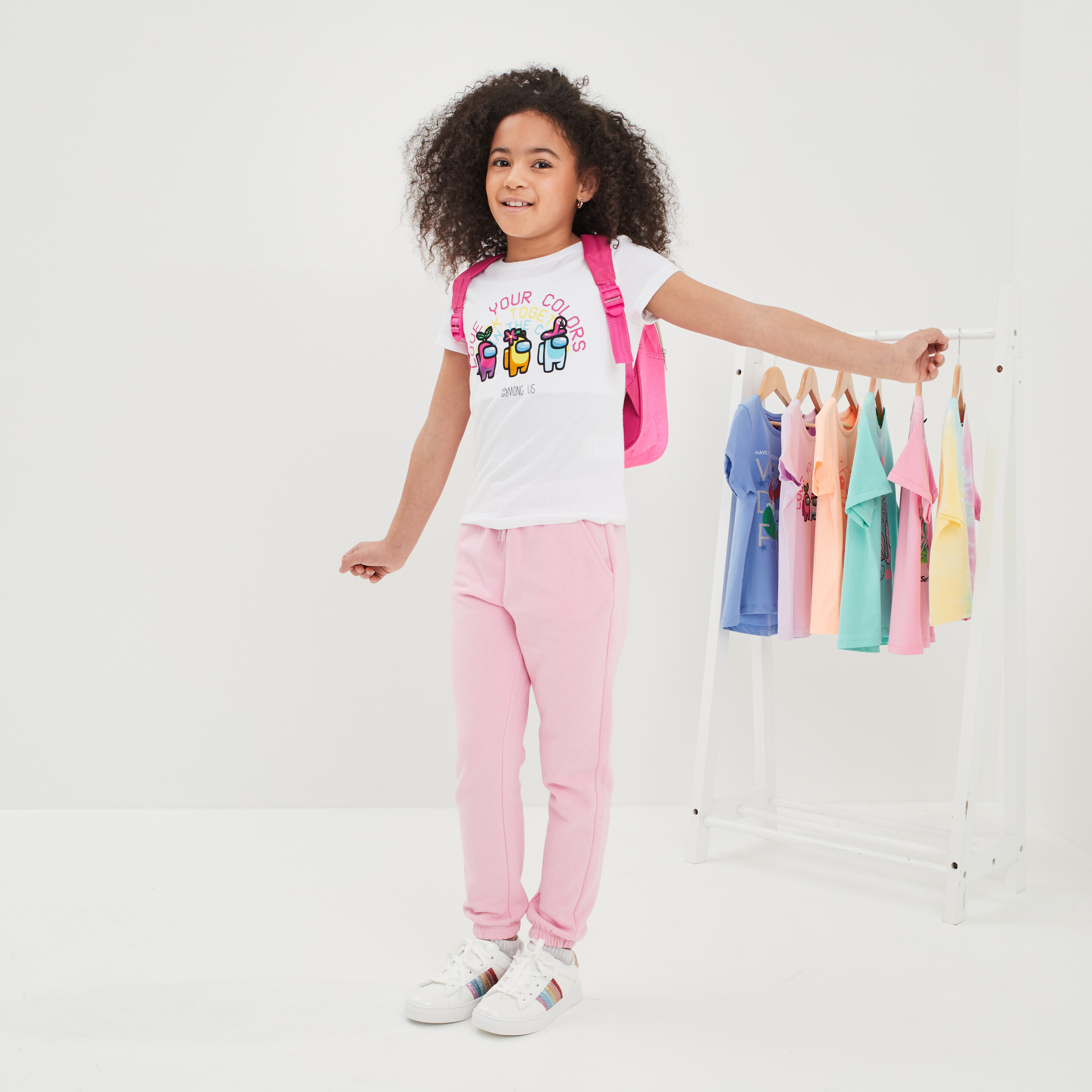Pantalon de jogging bas élastiqué rose pastel fille | La Halle