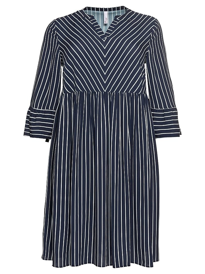 sheego Kleid in marine gestreift günstig kaufen 46