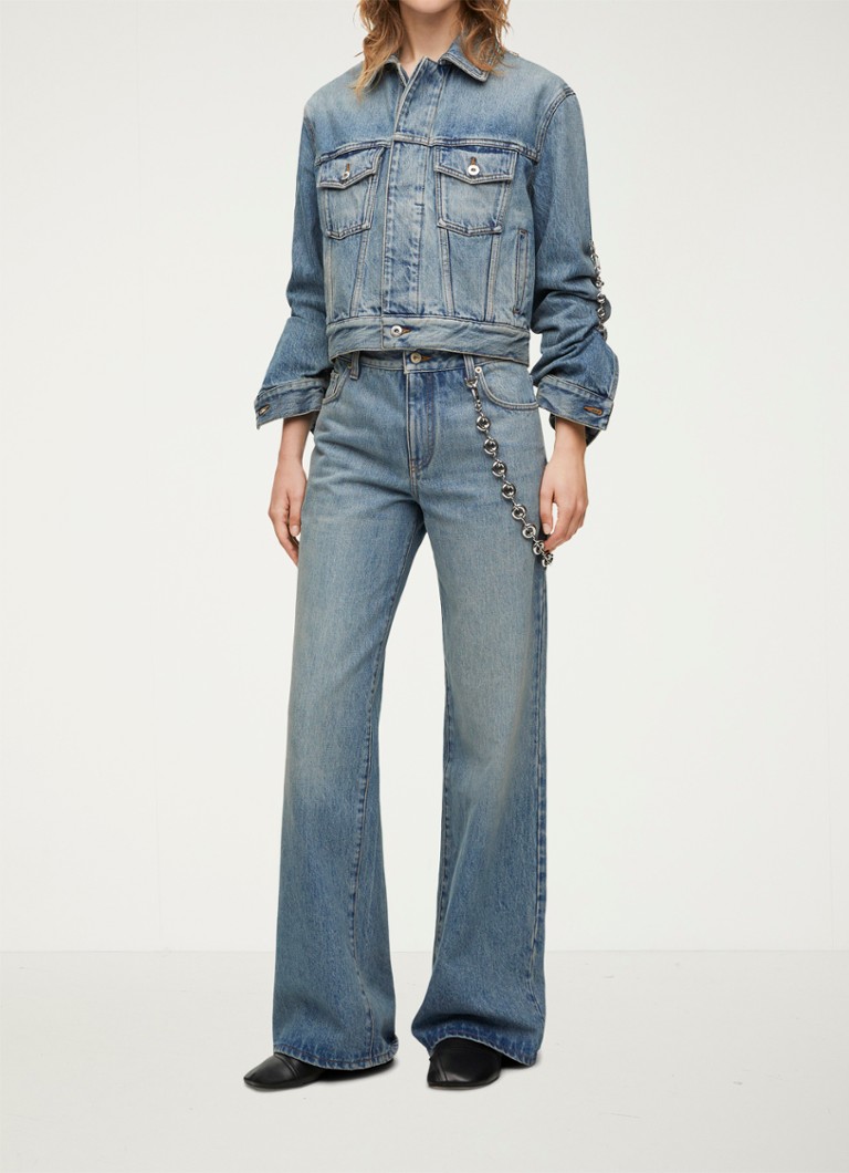 Jean LOEWE taille mi-haute, jambes larges, délavage moyen