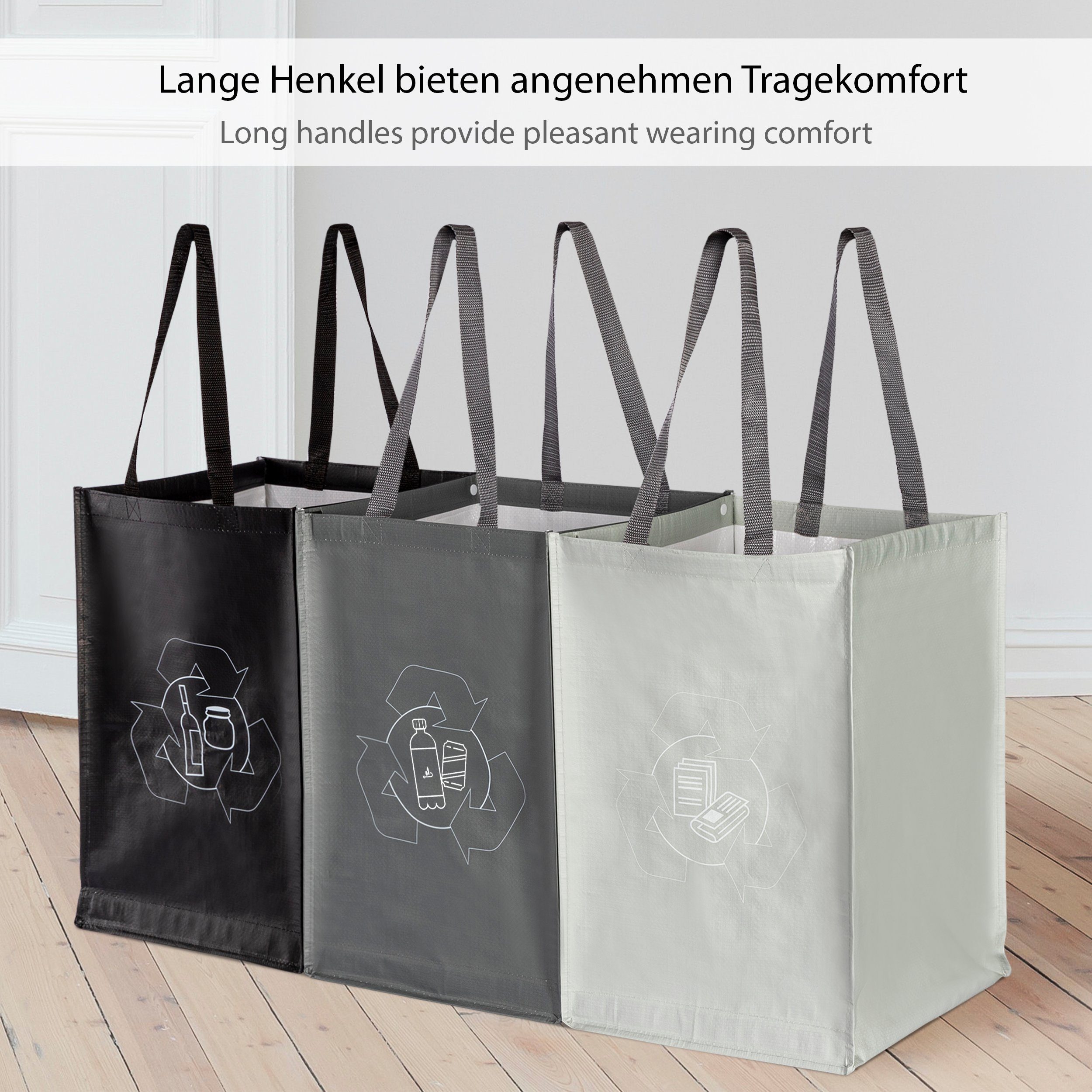 ONVAYA Mülltrennsystem Mülltrennsystem 3fach, Abfalltrennsystem aus Taschen
