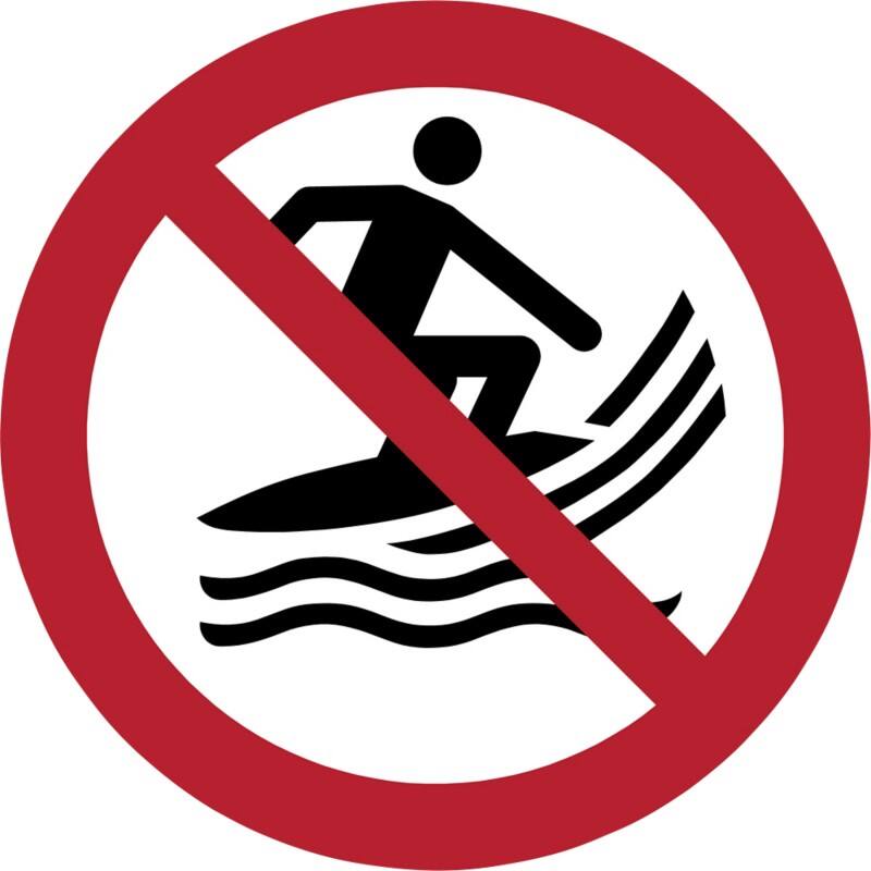 Djois Warnschild Surfen verboten Klebstoff, einschraubbar PP (Polypropylen) 20 (B) x 0,14 (H) cm 3 Stück