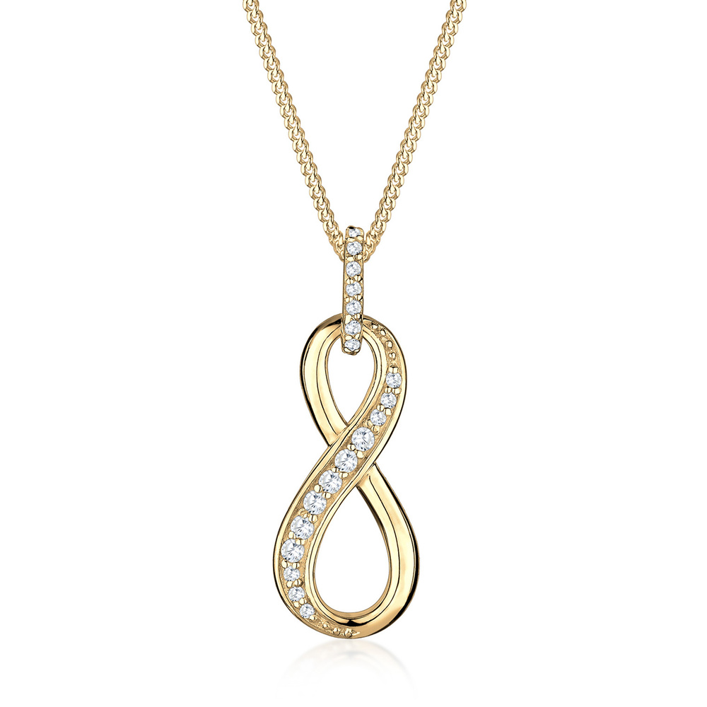 Elli Elli Collier Femmes Pendentif Infinité Infini avec Cristaux de Zirconium en Argen collier