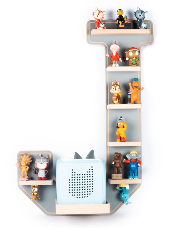 BOARTI Holz Regal Buchstabe J für Toniebox Tonies Figuren in Grau günstig kaufen onesize