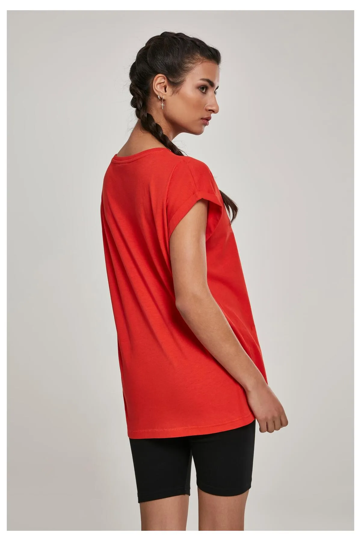 Urban Classics  Damen T-Shirt mit verlängerter Schulterpartie für Damen