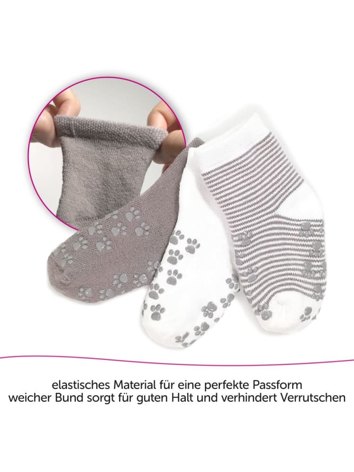 LaLoona Anti-Rutsch Socken / Krabbelsocken / Stoppersocken in weiss,braun günstig kaufen