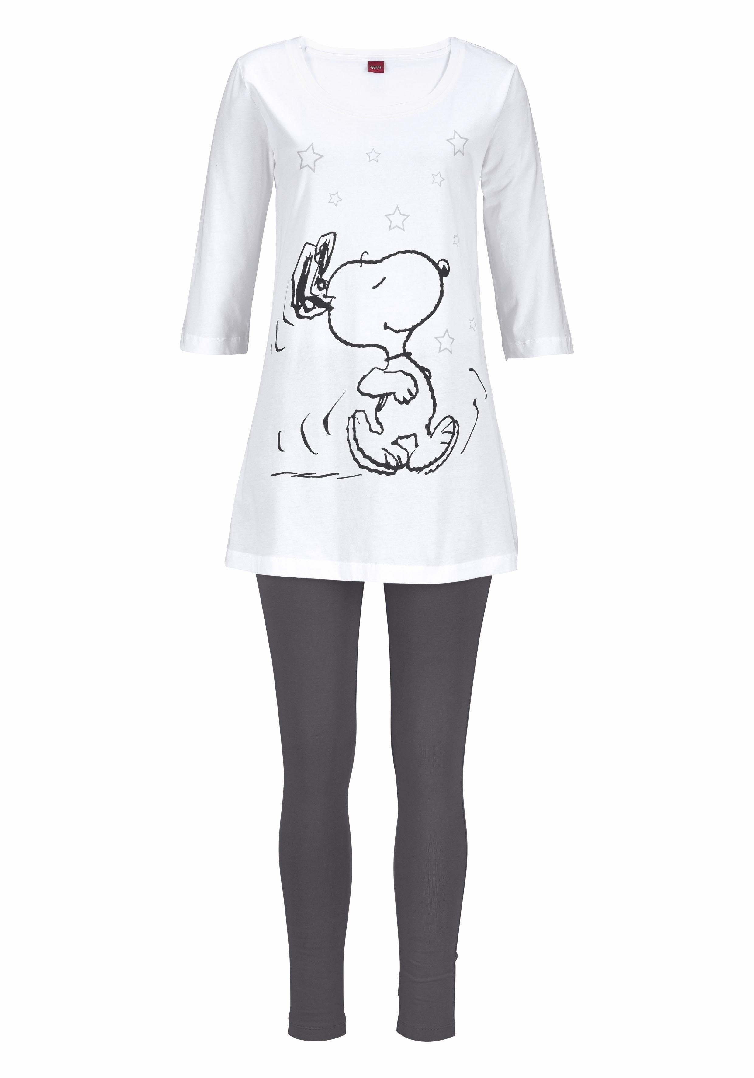 PEANUTS Pyjama (2 tlg., 1 Stück) mit Leggings und legerem Shirt mit Snoopy Druck