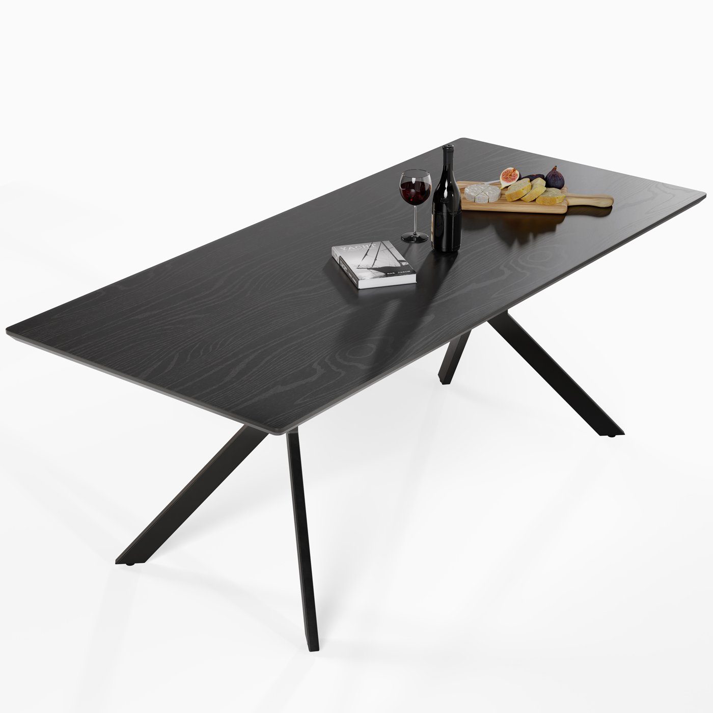 KMH Esstisch Esstisch *Tammo* (schwarz) 160x90 cm (201214)
