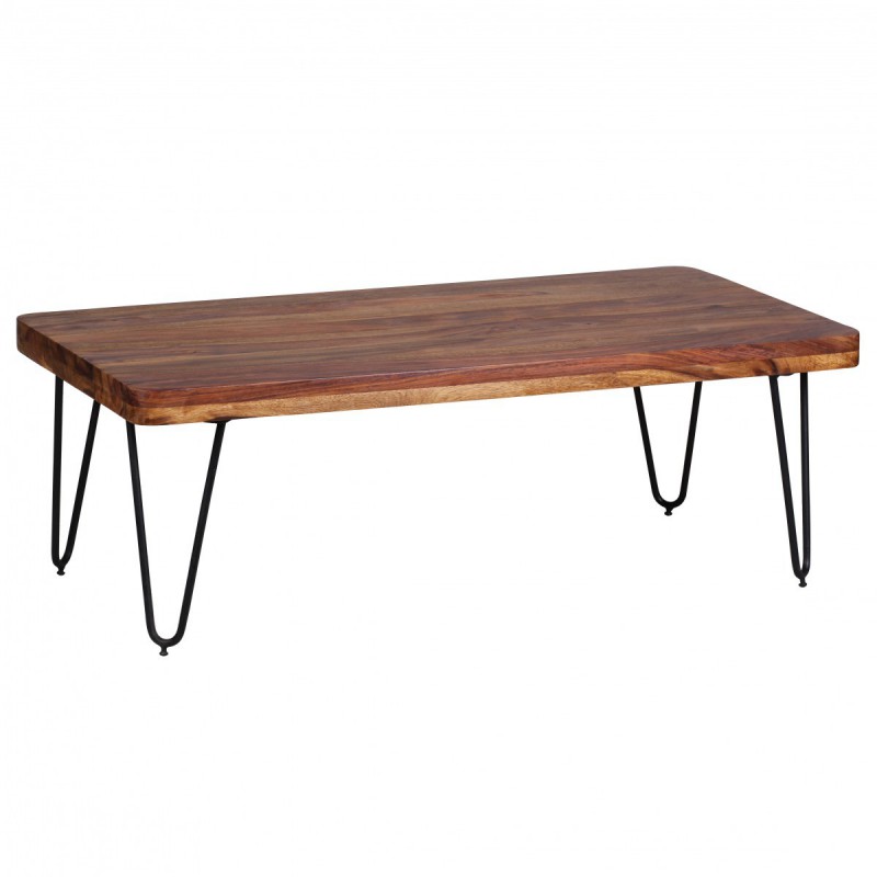 Wohnling Massivholz Sheesham Couchtisch 115 x 60 x 40 cm