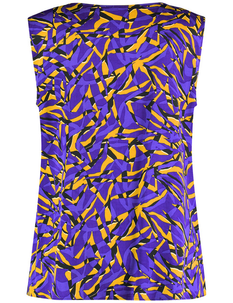 Ärmellose Bluse mit Allover-Print