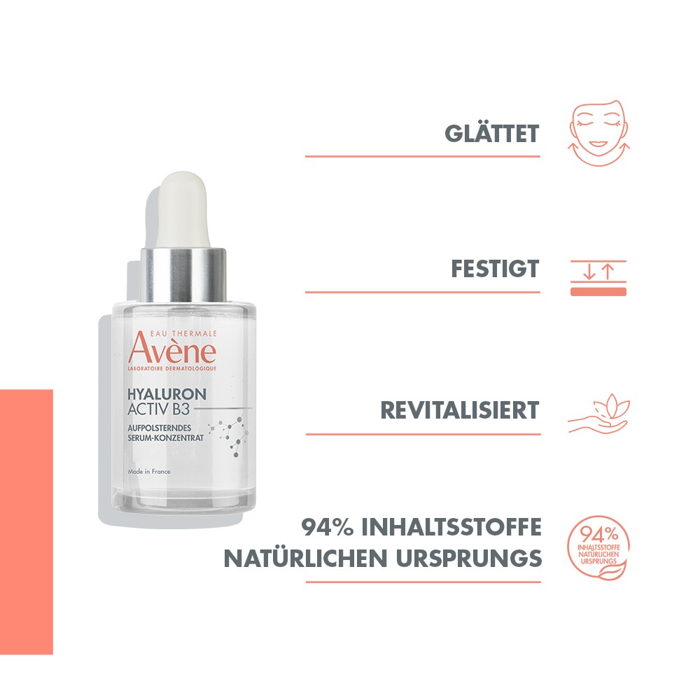 Avène Hyaluron Activ B3 Aufpolsterndes Serum-Konzentrat - Anti-Aging Pflege mit Niacinamid