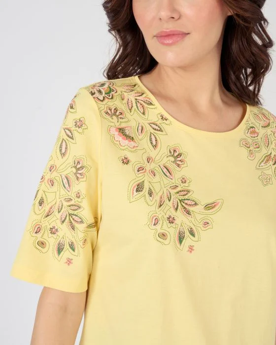 Tee-shirt imprimé placé floral