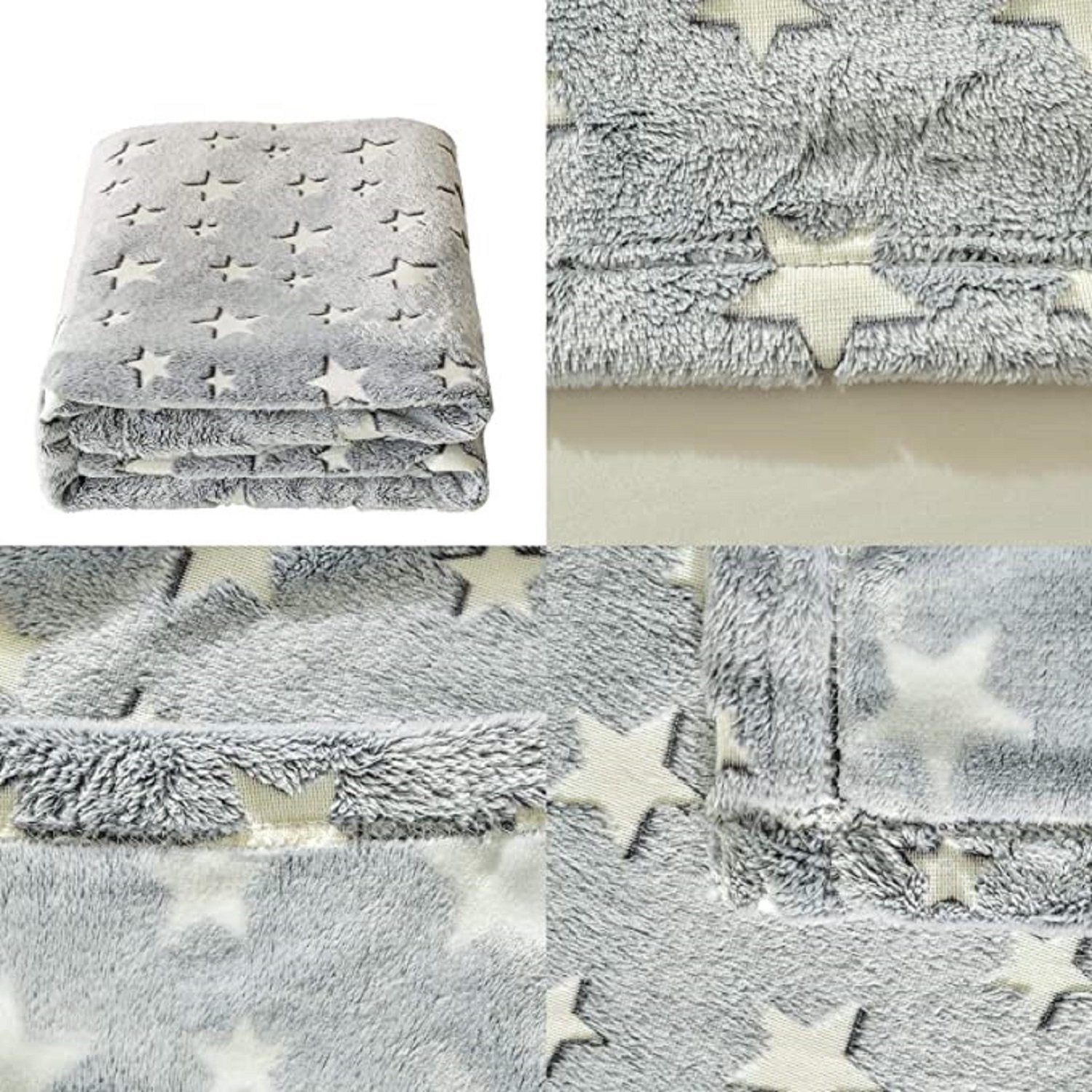 Kinderdecke Leuchtdecke / Kuscheldecke / 150x200cm / Leuchtet im dunkeln, Brilliant