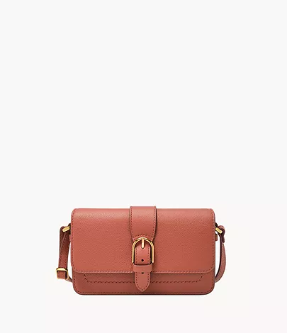 Fossil Small Flap Crossbody Zoey Leder