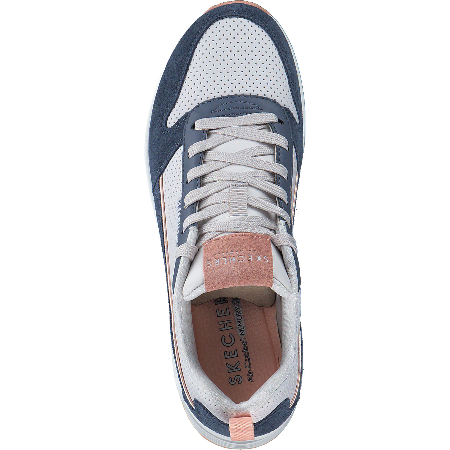 Skechers 177105, Schnürschuhe, Damen, Print Weiß Blau