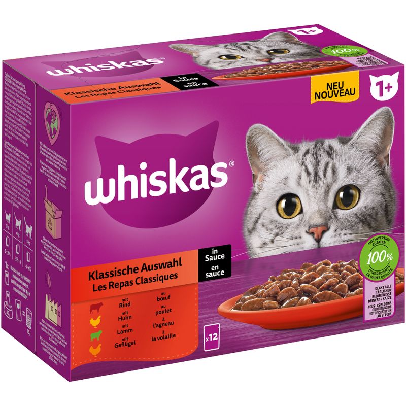 Multipack Whiskas 1+ Adult Frischebeutel 12 x 85 g