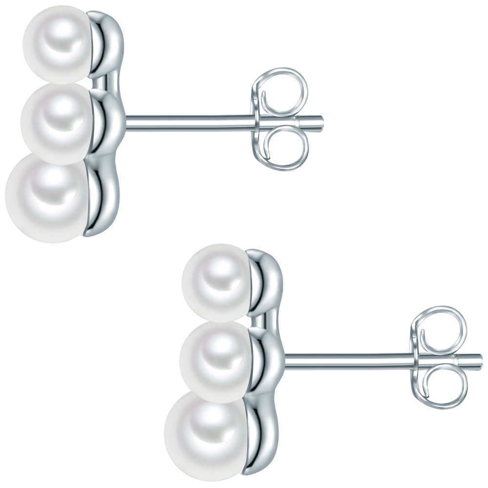 Valero Pearls Boucles doreilles Argent sterling Perle de culture d'eau douce en Argent Boucles d'oreilles