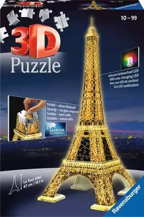 Ravensburger Eiffelturm bei Nacht
