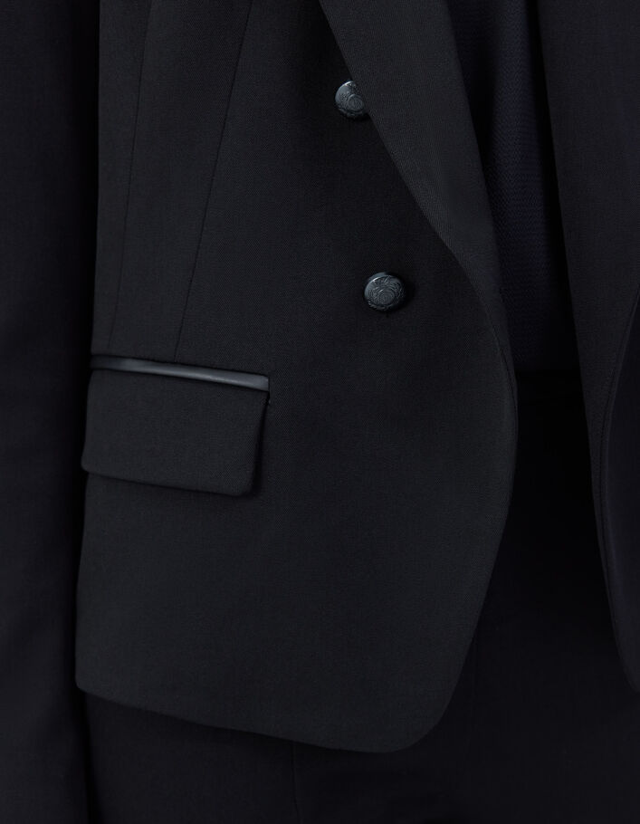 Veste tailleur en twill noir coupe ajustée femme