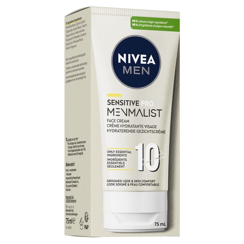 nivea SENSITIVE PRO MENMALIST - Crème hydratante visage pour Homme Soin visage Homme Peaux Sensibles uniquement 10 ingrédients