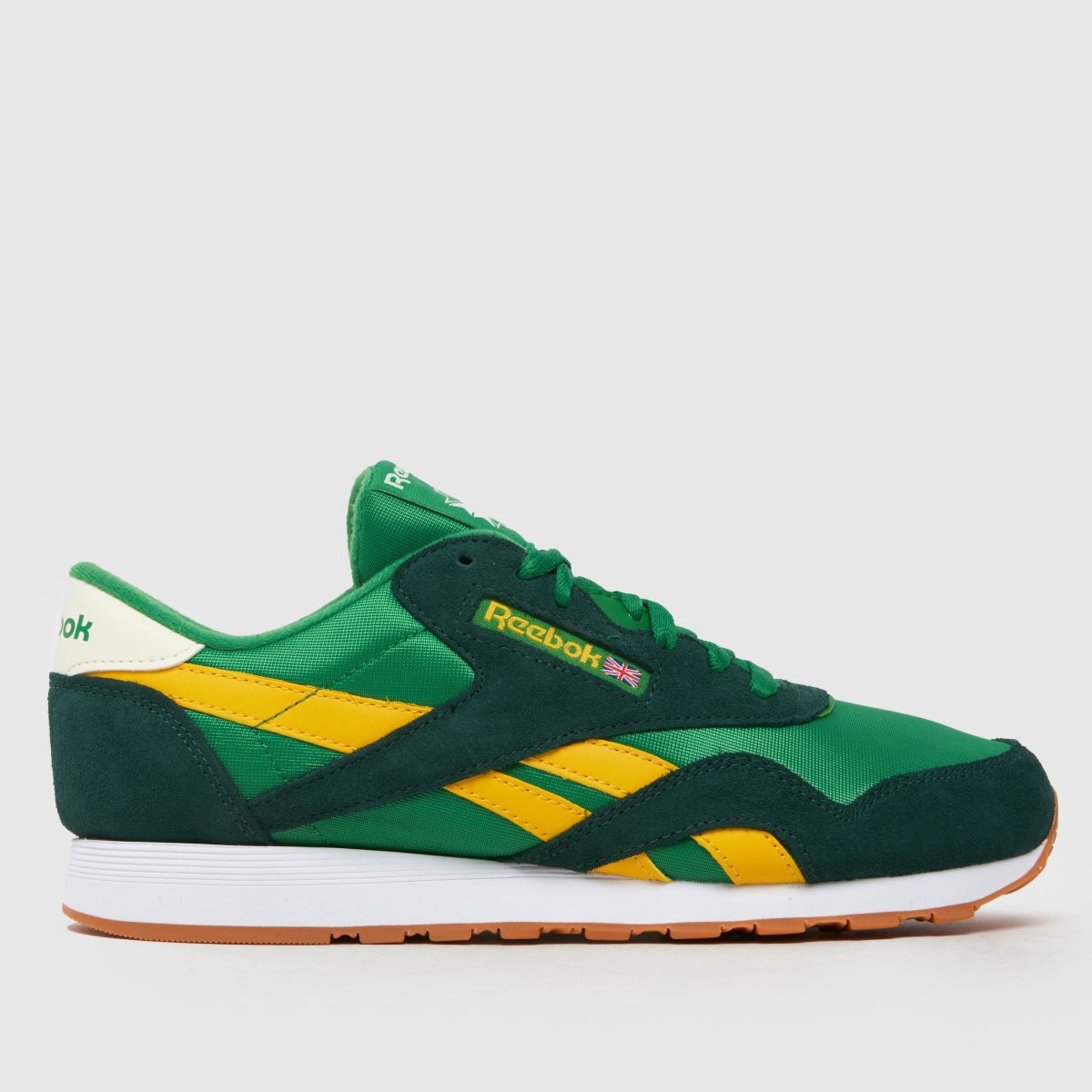 Reebok – Klassiska nylonsneakers i grönt och flerfärgat